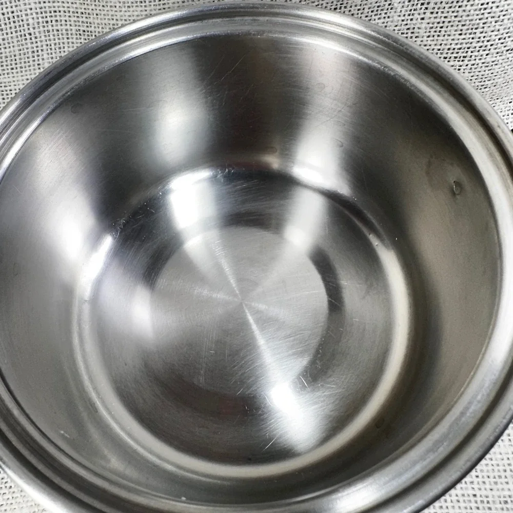 Vintage EKCO‎ 1.5 Qt Saucepan with Lid Black Scroll Stainless Steel MCM Retro